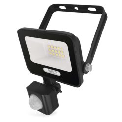   LED reflektor GLARO PIR 10 W, fekete, IP54, 1000 lm, természetes fehér