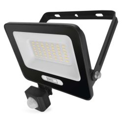   LED reflektor GLARO PIR 30 W, fekete, IP54, 3000 lm, természetes fehér
