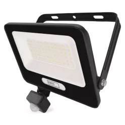   LED reflektor GLARO PIR 50 W, fekete, IP54, 5000 lm, természetes fehér