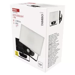   LED-es reflektor TAMBO mozgásérzékelővel, 20 W, 2000 lm, fekete