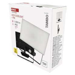   LED-es reflektor TAMBO mozgásérzékelővel, 50 W, 5000 lm, fekete