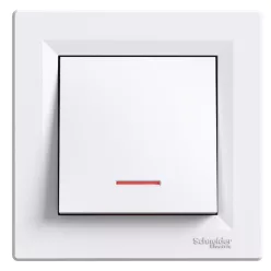   Schneider Electric ASFORA Váltókapcsoló, jelzőfényes, rugós bekötés, fehér (EPH1500121)