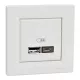 Schneider ASFORA Dupla USB töltő, 2,4A, A+C, fehér (EPH2700321)