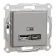 Schneider ASFORA Dupla USB töltő, 2,4A, A+C, alu (EPH2700361)