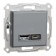 Schneider ASFORA Dupla USB töltő, 2,4A, A+C, acél (EPH2700362)