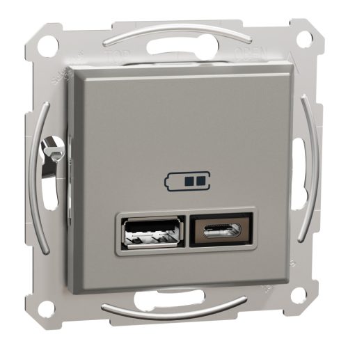 Schneider Electric ASFORA Dupla USB töltő, 2,4A, A+C, bronz (EPH2700369)