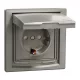 Schneider ASFORA 2p+f csatlakozóaljzat, biztonsági zsaluval, csapfedeles - IP44, bronz (EPH3100369)