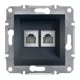 Schneider ASFORA 2xRJ11 telefon aljzat, antracit (EPH4200171)