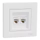 Schneider ASFORA 2xRJ45 Cat5e UTP aljzat, fehér (EPH4400121)
