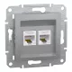 Schneider ASFORA 2xRJ45 Cat5e UTP aljzat, alumínium (EPH4400161)