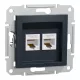 Schneider ASFORA 2xRJ45 Cat5e UTP aljzat, antracit (EPH4400171)
