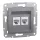 Schneider ASFORA 2xRJ45 Cat6 UTP aljzat, acél (EPH4800162)