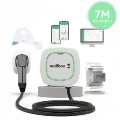   Wallbox Pulsar Plus 22kW + POWER BOOST + Kábel tartó – Fehér - 7m - Type 2