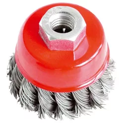  drótcsiszoló fazékkefe (sarokcsiszolóra) ; sodrott erős 65mm, max. 12500 ford/perc, 0,5 mm szálvastagság