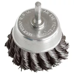   drótcsiszoló fazékkefe, 75mm, O 6mm-es csap, fúróba fogható, sodrott erős, max. 4500 ford/perc
