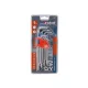 torx kulcs klt., CV. ; 9db, lyukas, T10,15,20,25,27,30,40,45,50, bliszteren