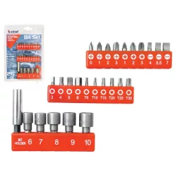   bit klt. 26db CV.-Mo ; PH,PZ,lapos,torx, hexagonális, mágn. bittartó, dugókulcsok