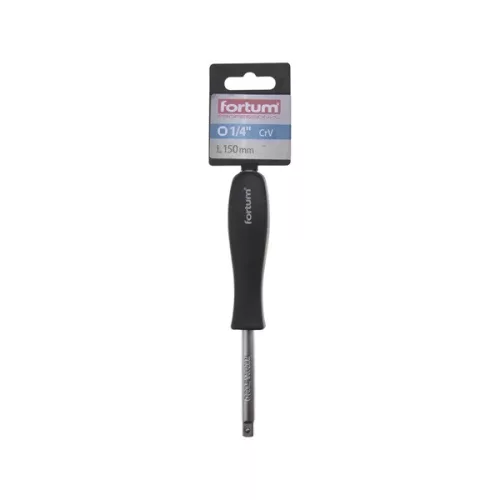 csavarhúzó markolat dugófejekhez, 1/4", 150 mm; racsnis karral hajtható FORTUM