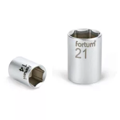   dugófej, 1/2", 21mm, 61CrV5, mattkróm,  38mm hosszú FORTUM