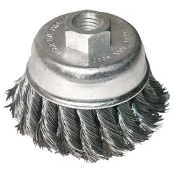   drótcsiszoló fazékkefe  sodort szálú ; sarokcsiszolóhoz, M14×2 két soros, 80mm, max. 12500 ford/perc