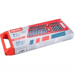   BIT klt. 40 db HEX-TORX-XZN, 10mm, adapter 3/8" és 1/2", CrV, műanyag dobozban