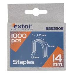   U-szeg profi tűzőgéphez 7,55×0,52×1,2mm ; 14mm, 1000db, használható: 4770704, 8851110 és 8851112 tűzőgéphez