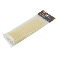   kábelkötegelő 2,5×100mm 100db, fehér nylon; UV-, sav- és lúgálló
