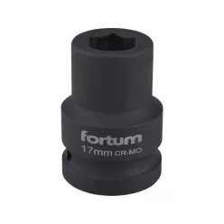   gépi (impakt) dugófej 3/4", 17mm, L 52 mm, feketített, FORTUM