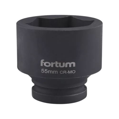 gépi (impakt) dugófej 3/4", 55mm, L 70 mm, feketített, FORTUM