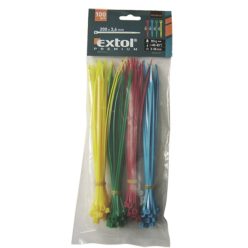   kábelkötegelő 2,5×150mm 100db, 4 színű (piros, kék, sárga, zöld), nylon;