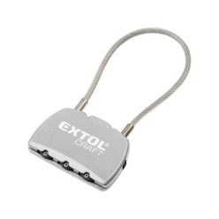   bőröndlakat, számzáras, 1000 db kód beállítható, 150×3mm sodrott acéldrót kábel