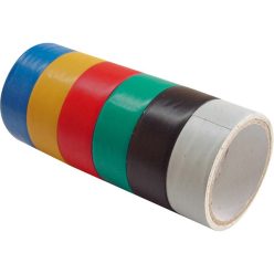   szigetelő szalag, 6db-os, színes;  19mm×18m×0,13mm (3m×6db)
