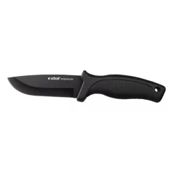   vadász- és túrakés, 2CR13 rozsdamentes acél penge, műanyag nyél, nylon tok, teljes/penge hossz: 230mm/110mm