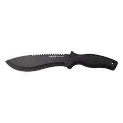   vadász- és túrakés, 2CR13 rozsdamentes acél penge, műanyag nyél, nylon tok, teljes/penge hossz: 290mm/170mm