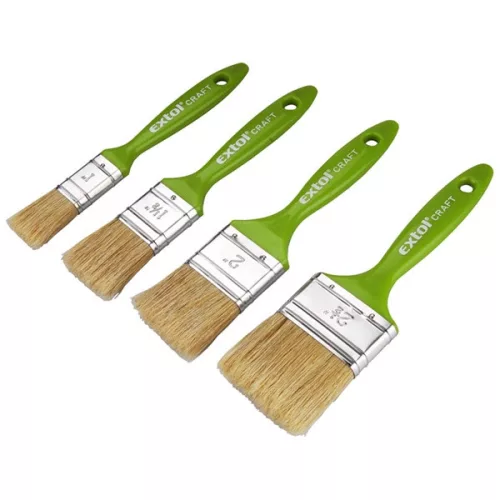 ecset készlet, 4db, műanyag nyél, 1"-1,5"-2"-2,5