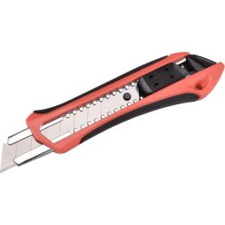   tapétavágó kés, 18 mm fémházas, gumírozott; auto lock, tripla vágóéllel, pótpenge: 9123A, 8855091