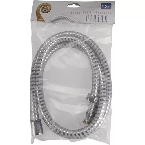 zuhanytömlő, ezüst/szürke, PVC; 1,5m