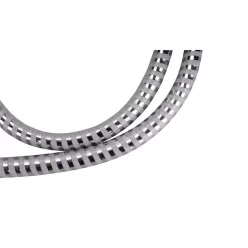 zuhanytömlő, ezüst/fekete, PVC; 1,5m