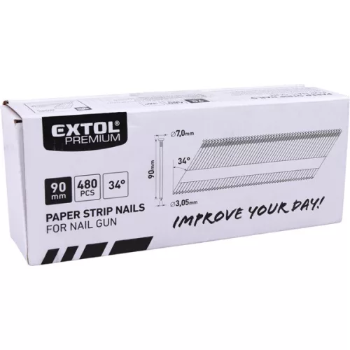 szeg fejjel 8865042- és 8894580-hoz, gyűrűs, 480 db; szár átm:3,05mm, fej átm:7mm, hossz.:90mm, 40 db-onként papírszalag