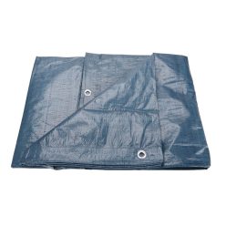   takaróponyva, vízálló, de nem UV álló; 100g/nm, 10×15m névleges méret, valós méret: 9,8×14,7 m,PE, lefűző lyukakkal