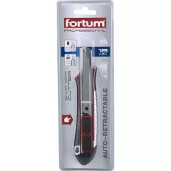  tapétavágó kés; automatikus penge visszahúzás, 18mm, pótpenge: 4780003 FORTUM