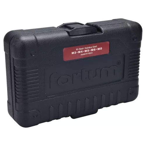 adapter klt. fúrógéphez, POP-NUT szegecsanyákhoz, 6 db, M3-M4-M5-M6-M8; 1/4" hatszög befogás,  FORTUM