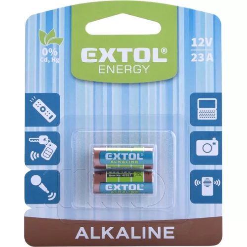 elem klt. 2 db, alkáli, 12V, méret: (23A); hosszú élettartam, bliszteren