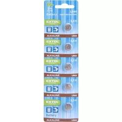   gombelem klt. 5 db, alkáli, 1,5V, méret: (LR44/AG13); hosszú étettartam, bliszteren