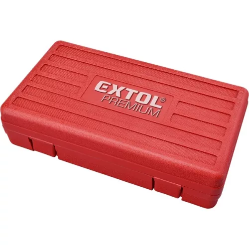 BIT és dugókulcs klt. 35 db TORX, 1/4"+8mm+10mm+12mm BIT-ek, 1/4"+3/8" dugófejek, adapterek C.V. acél, műanyag dobozban