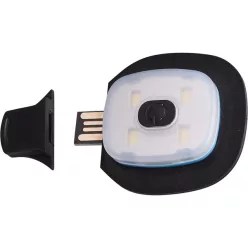   tartalék LED homloklámpa sapkákhoz, 4×45 Lumen; USB tölthető Li-ion akku, 3 funkció
