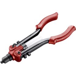   popszegecshúzó fogó, kétkaros, ALU, réz, acél, INOX szegecsekhez; 2,4-6,4mm, 330mm, CrVMo fej, szegecsvég gyűjtő