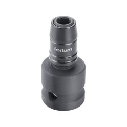   adapter, impakt 1/4" BIT-ek gépi befogásához, 1/2" gépi befogás, gyorskioldóval, CrMoV, hossz: 49 mm