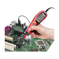   digitális multiméter, toll típusú; Amper/Volt/Ohm mérő, hangjelző funkcióval, CE, 2 db 1,5V AAA elem