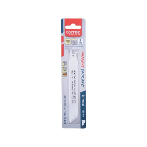 szablyafűrészlap klt., 3db, Bosch befogás, 150 mm, 8-14T, Bimetal, fém anyagokhoz, durva vágás